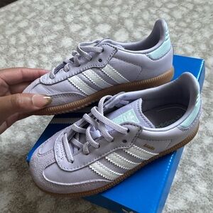 Kids Purple Adidas Sambas
